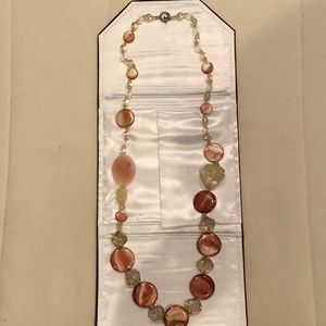 Beautiful glass warm toned 16 inch necklace